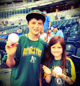 kiddos at ball game