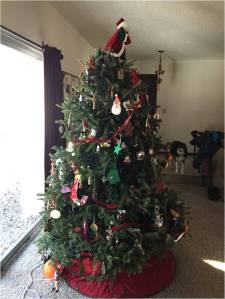 THE tree on January 4, 2015.  A little scraggly....